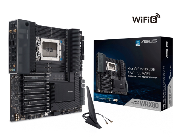 ASUS PRO WS WRX80E-SAGE SE WIFI AMD WRX80シリーズ Socket sWRX8対応 AMD WRX80チップセット搭載E-ATXマザーボード  - 製品詳細 | パソコンSHOPアーク（ark）
