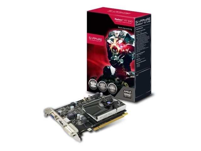 SAPPHIRE R7 240 1G GDDR5 PCI-E HDMI/DVI-D/VGA WITH BOOST BOX  (11216-01-20G/VD5163) RADEON R7 240 1GB 128-bit GDDR5 PCI Express対応ビデオカード -  製品詳細 | パソコンSHOPアーク（ark）