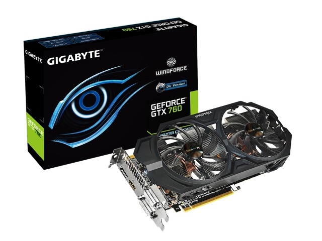 GIGABYTE GV-N760WF2OC-2GD WINDFORCE GeForce GTX 760 2GB 256-bit GDDR5 PCI  Express対応ビデオカード - 製品詳細 | パソコンSHOPアーク（ark）